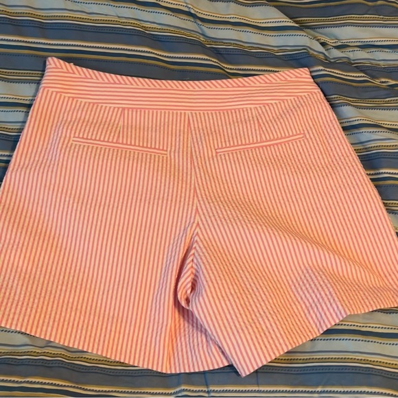 Kate spade 00 pink and white stepped high waisted shorts women’s clothing double - Picture 4 of 6